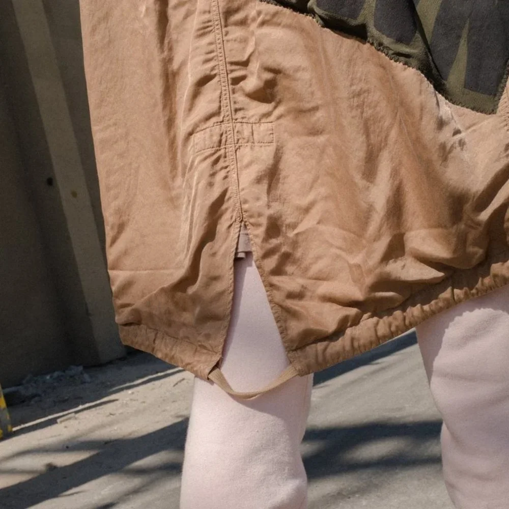 NEW size Small Faith Connexion patch tailcoat parka Los Angeles TAN color